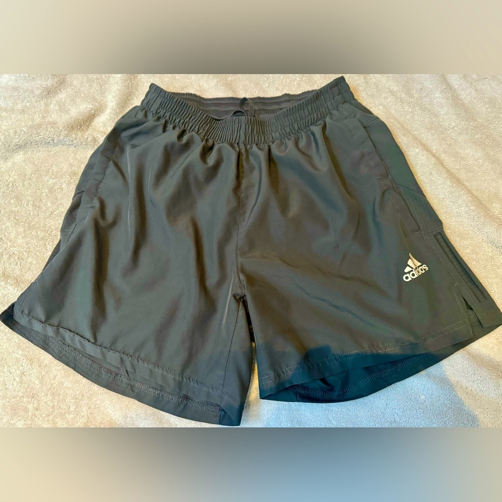 Adidas Men's athletic shorts dark grey with black accents